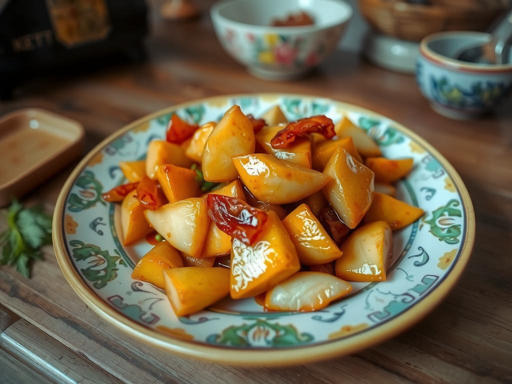 Món mít non xào tỏi, giữ trọn vị ngọt tự nhiên.