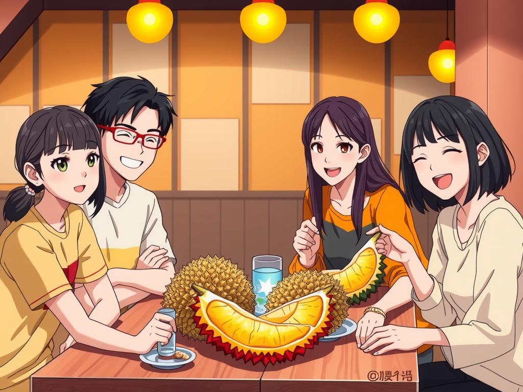 Thưởng thức sầu riêng cùng bạn bè, không lo ngán